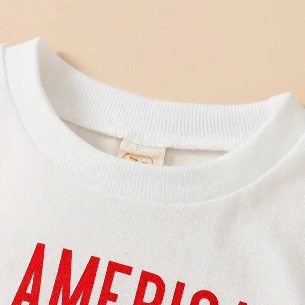 2 piece Baby Boys "All American Dude"  T-shirt and Shorts Set for Independence D - Picture 3 of 5